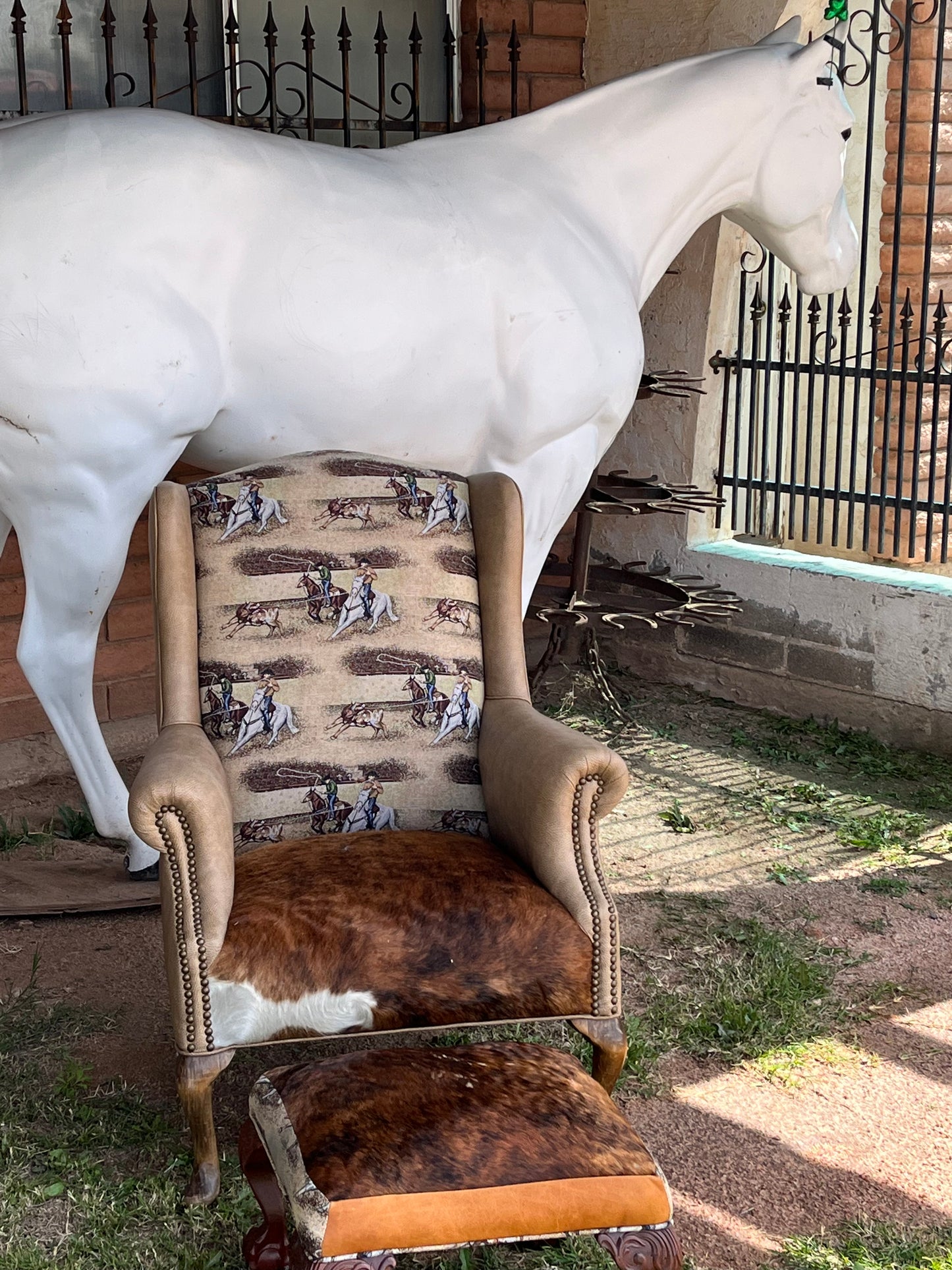 Wingback Chair and Ottoman