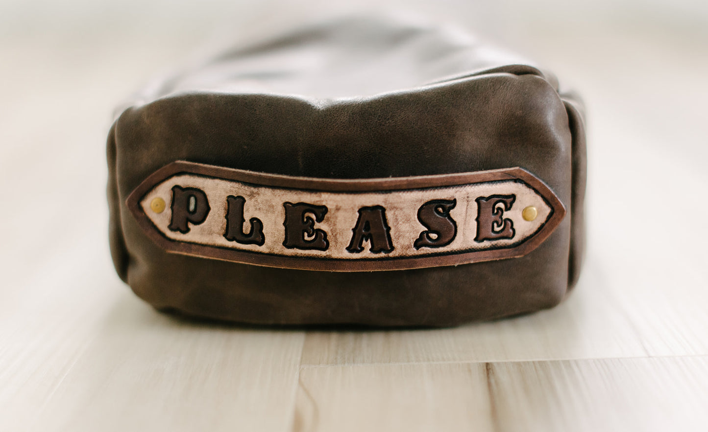 Buckwheat Filled Leather Kneeling Pillow