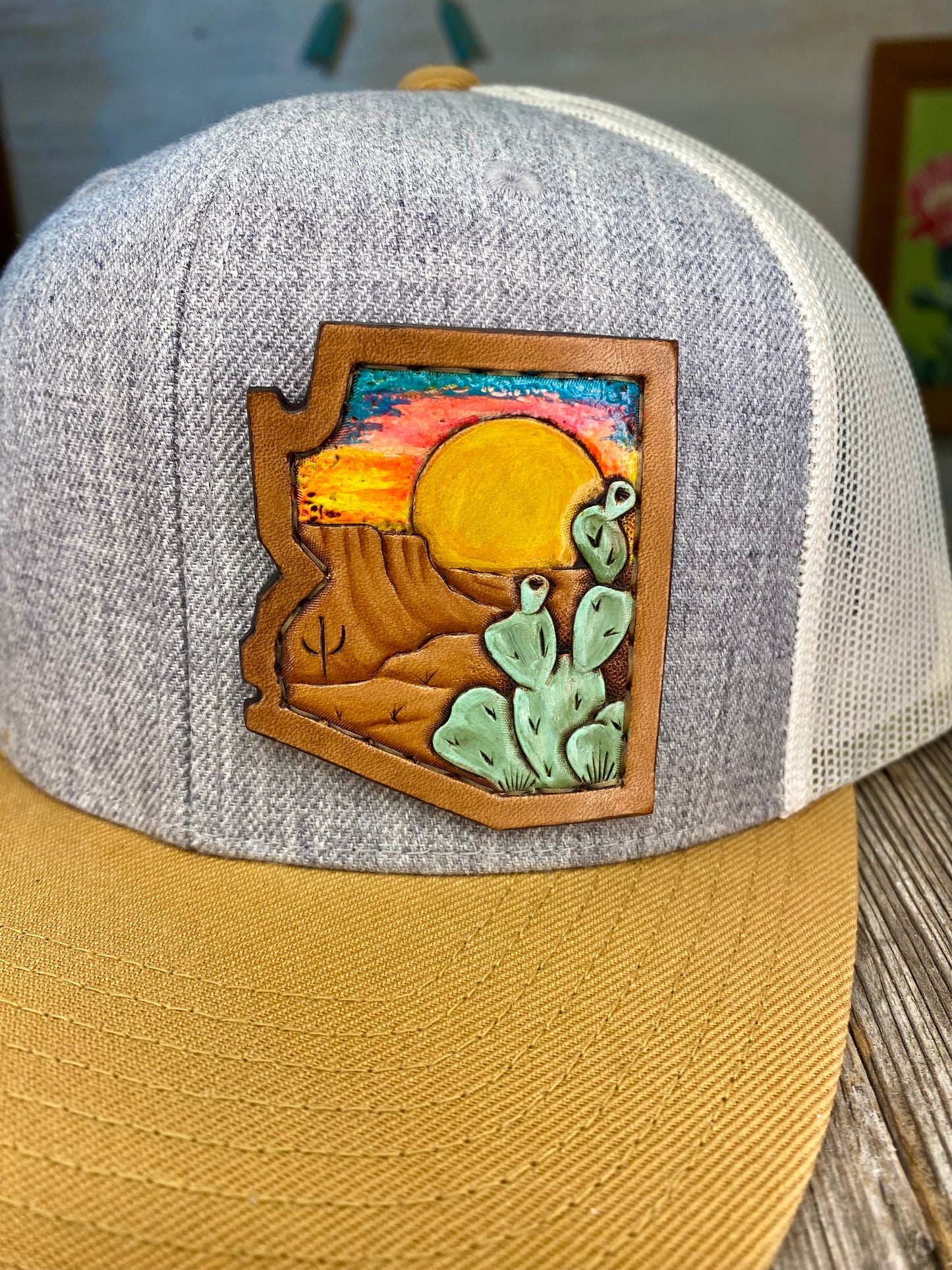 Arizona Desert Leather Patch Hat