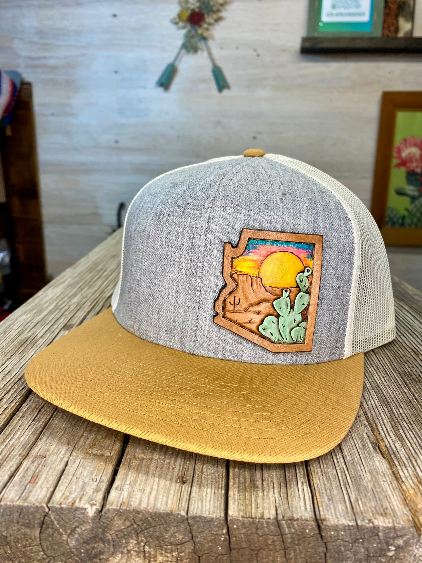 Arizona Desert Leather Patch Hat