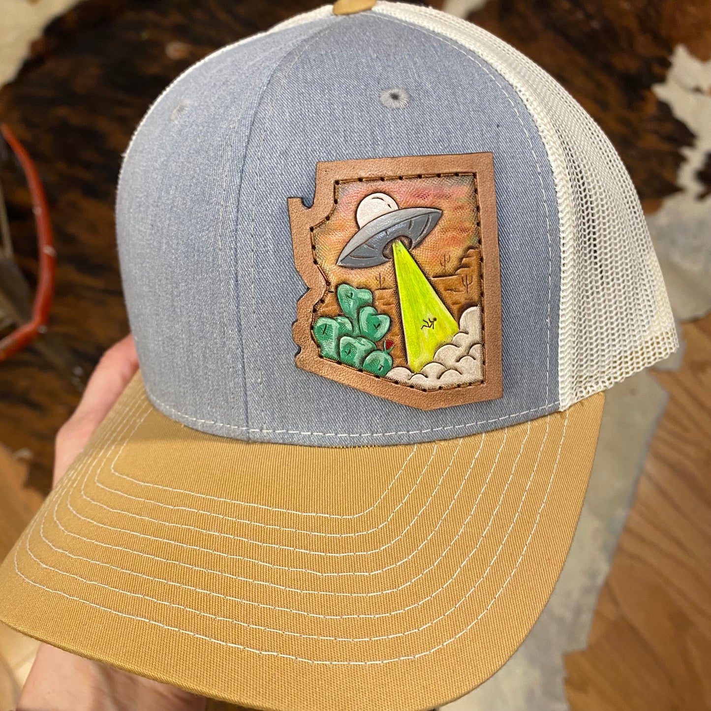 Arizona Desert Leather Patch Hat