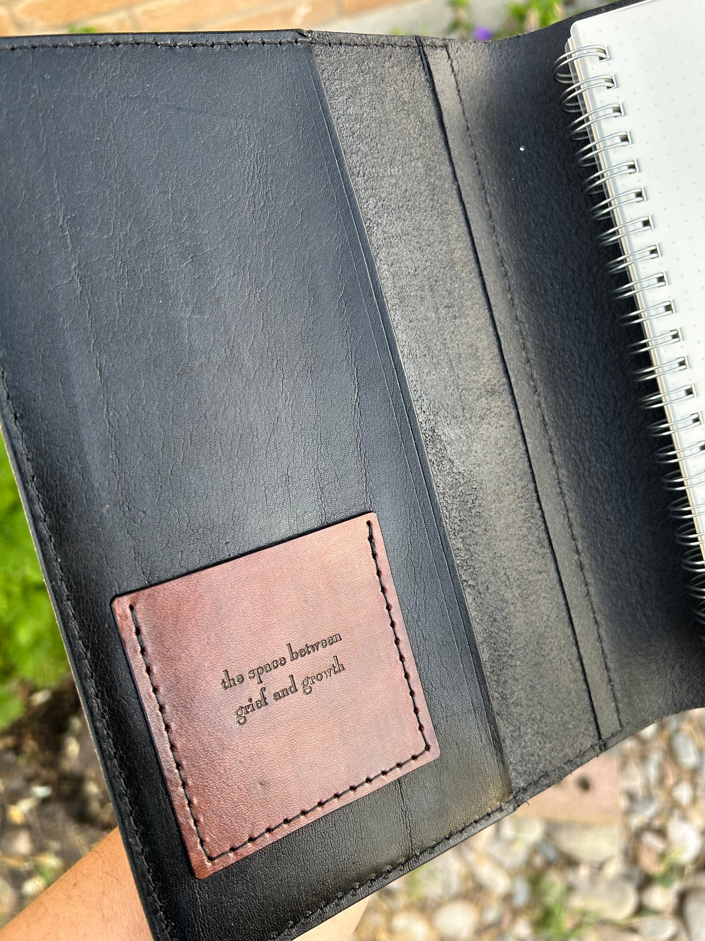 Grief and Growth Leather Journal Cover