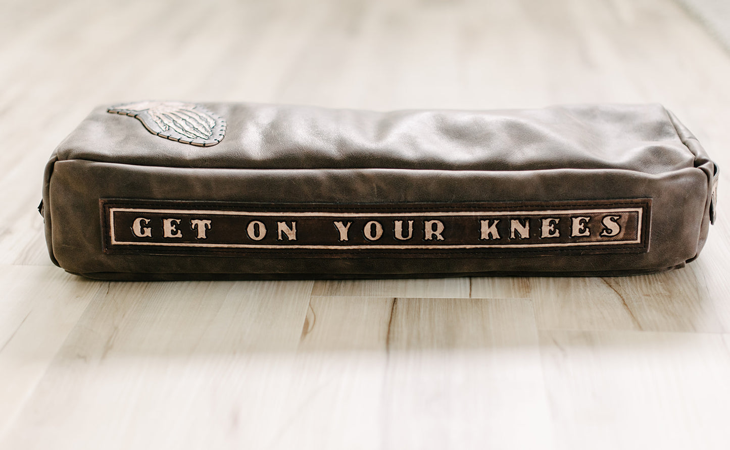 Buckwheat Filled Leather Kneeling Pillow