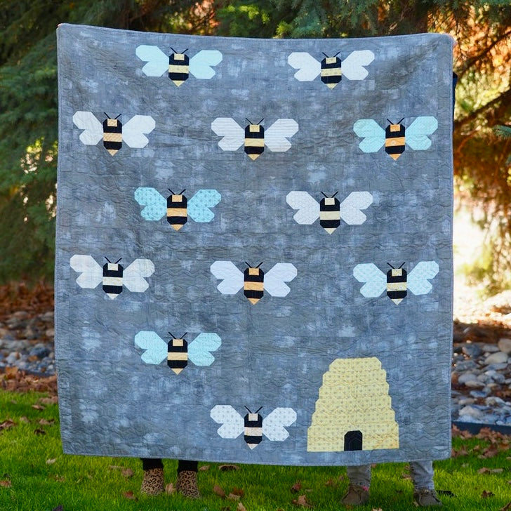 Handmade Beehive Utah Artisan Made Quilt (59" X 65")