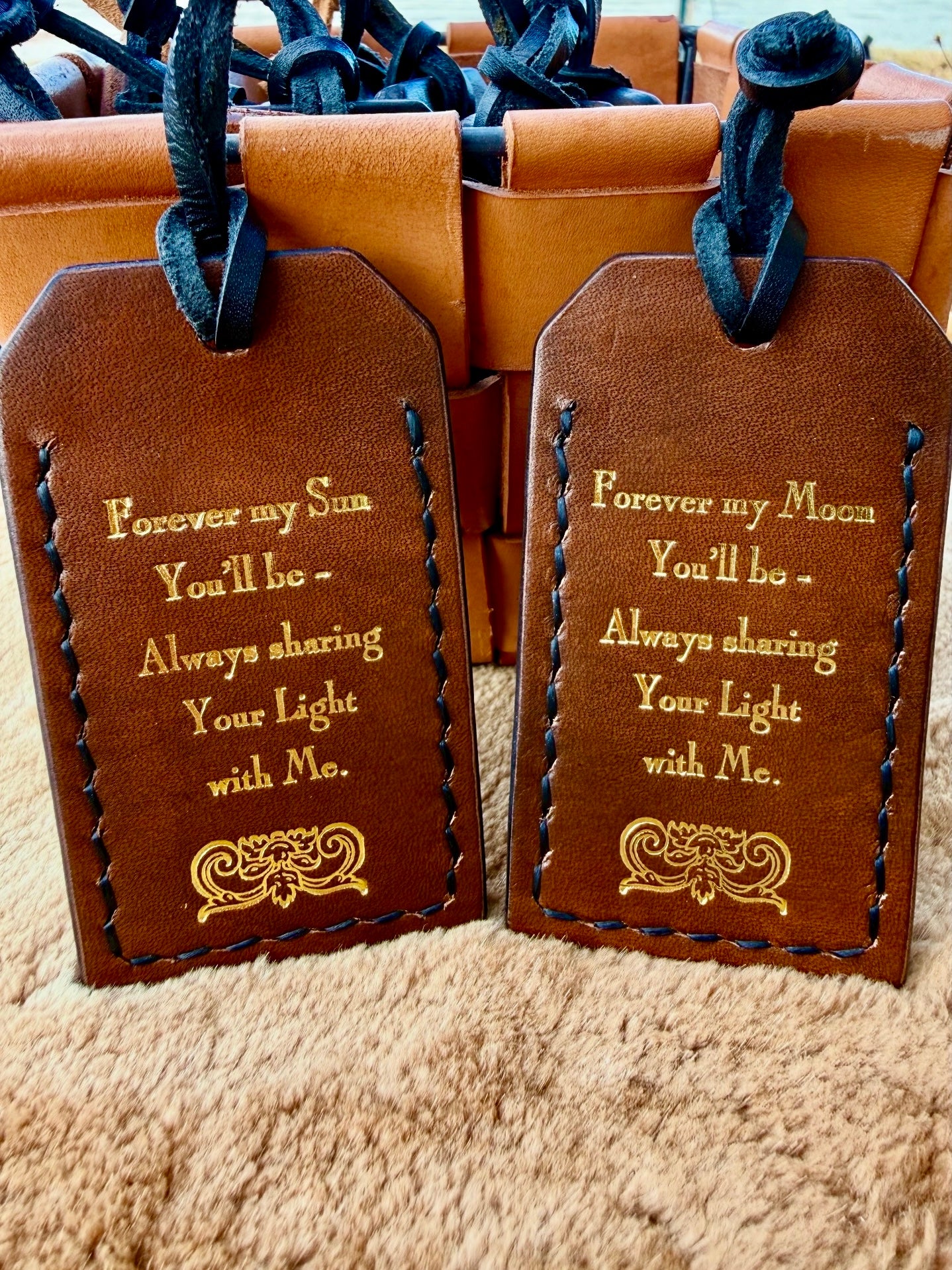 Sun and Moon Tarot Card Leather Valentines