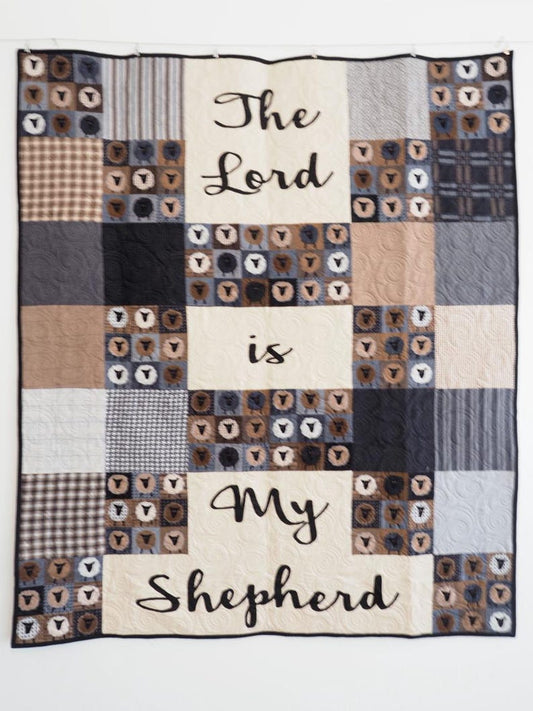 The Lord is My Shepherd Handcrafted Quilt (67" X 54")