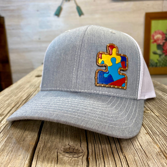 Autism Awareness Leather Patch Hat
