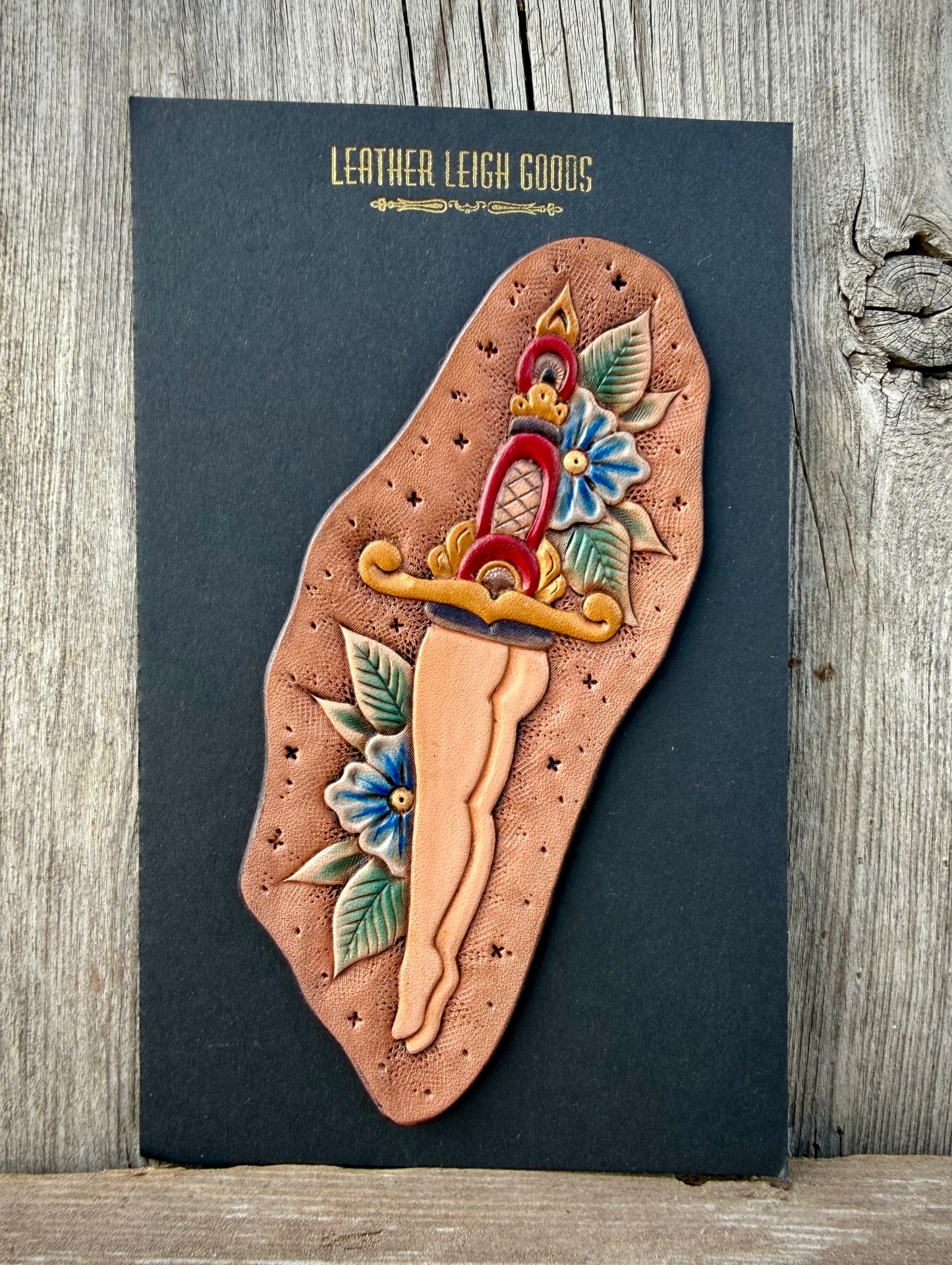 American Traditional Tattoo Leather Legs Patch