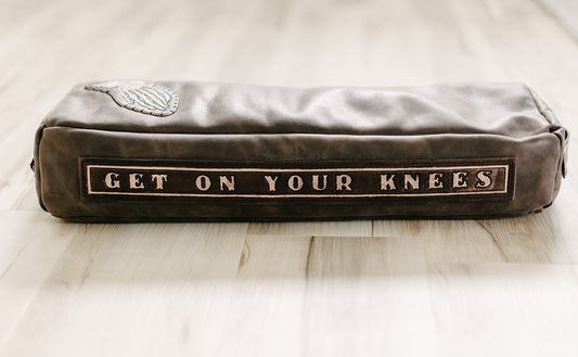 Buckwheat Filled Leather Kneeling Pillow