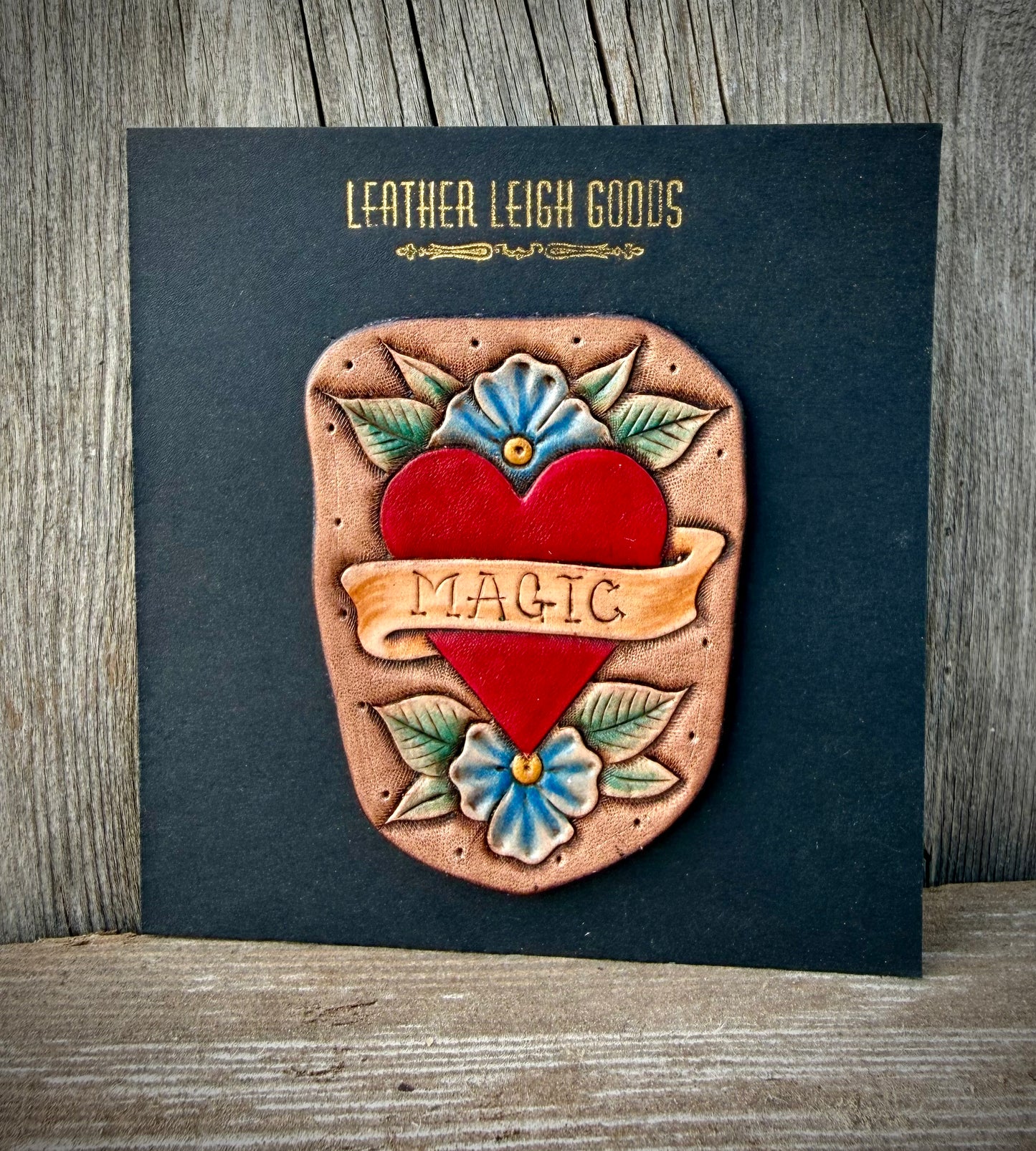 Traditional Leather Heart Magic Patch