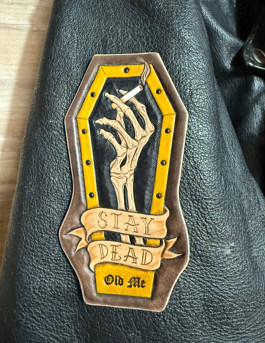 Stay Dead Hand Tooled Leather Patch